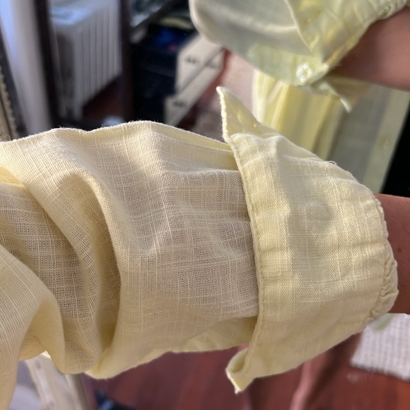 ASOS DESIGN Yellow Beach Coverup Button Down Blouse - Picture 2 of 3